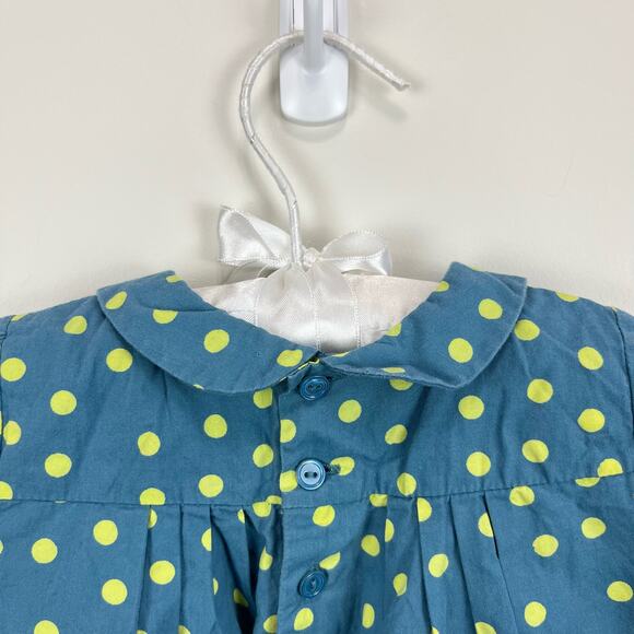 Bonpoint Blue Green Polka Dot Dress 18 Months - Picture 8 of 8